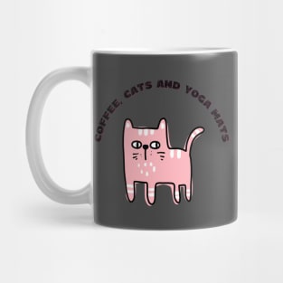 Coffee cats and yoga mats funny yoga and cat drawing Mug